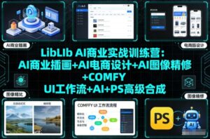 LibLIb AI商业实战训练营：AI商业插画+AI电商设计+AI图像精修+COMFY UI工作流+AI+PS高级合成-川川创富网
