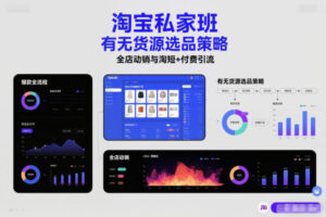 淘宝私家班，有无货源选品策略，高成功率爆款全流程打法，全店动销与淘短+付费引流(更新2026)-川川创富网