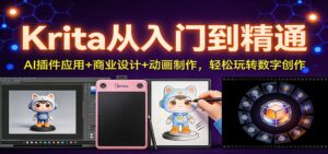 Krita从入门到精通：AI插件应用+商业设计+动画制作，轻松玩转数字创作-川川创富网