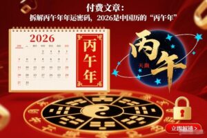 付费文章：拆解丙午年年运密码，2026是中国历的“丙午年”-川川创富网