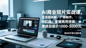 AI商业短片实战课，全流程拆解、广告制作、IP打造，掌握商用技能，单项目报价1000-5000元-川川创富网
