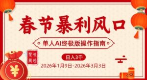 春节暴利风口项目，单人AI落地翻身终极版实操-川川创富网