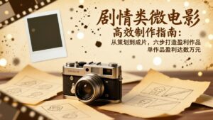 剧情类微电影高效制作指南：从策划到成片，六步打造盈利作品，单作品盈利达数万元-川川创富网