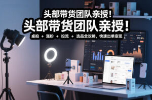 头部带货团队亲授！专业短视频实拍带货课：桌拍+涨粉+投流+选品全攻略，快速出单变现，月入2w+-川川创富网