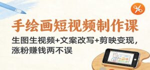 手绘画短视频制作课：生图生视频+文案改写+剪映变现，涨粉赚钱两不误-川川创富网