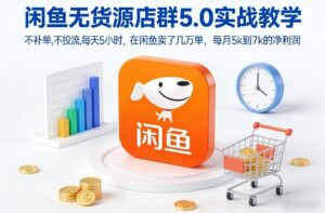 闲鱼无货源店群5.0实战教学，不补单，不投流，每天5小时，在闲鱼卖了几万单，每月5k到7k的净利润-川川创富网