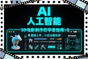 AI人工智能3D电影制作初学者指南：0基础上手，小白也能玩转-川川创富网
