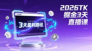 2026TK掘金直播课，起号涨粉+直播带货+商单变现+3天打通盈利路径，月入过万美金-川川创富网