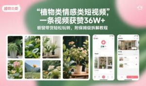 植物类情感类短视频，一条视频获赞36W+，橱窗带货轻松玩转，附保姆级拆解教程-川川创富网