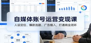 自媒体账号运营变现课：人设定位、爆款选题、广告植入，打通商业闭环-川川创富网