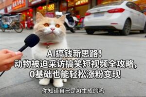AI搞钱新思路!动物被迫采访搞笑短视频全攻略,0基础也能轻松涨粉变现-川川创富网