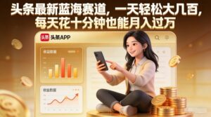 头条最新蓝海赛道,一天轻松大几张,每天花十分钟也能月入过1W【揭秘】-川川创富网