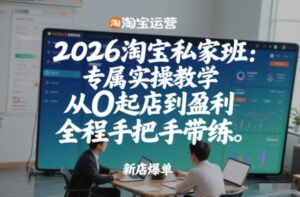 2026淘宝私家班:专属实操教学,从0起店到盈利,全程手把手带练-川川创富网