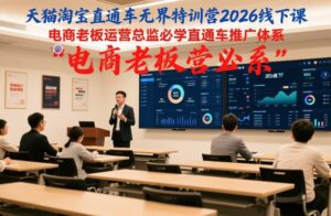 天猫淘宝直通车无界特训营2026线下课,电商老板运营总监必学直通车推广体系-川川创富网
