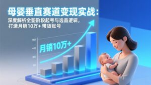 母婴垂直赛道变现实战:深度解析三大阶段起号与选品逻辑,打造月销10万+带货账号-川川创富网