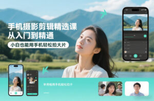 手机摄影剪辑精选课,从入门到精通,小白也能用手机轻松拍大片-川川创富网