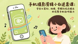 手机摄影剪辑小白逆袭课:学会从策划、拍摄、剪辑到成品输出的完整手机创作能力-川川创富网