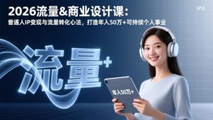 2026流量&商业设计课：普通人IP变现与流量转化心法，打造年入50万+可持续个人事业-川川创富网