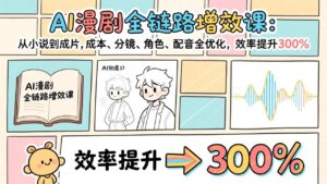AI漫剧全链路增效课：从小说到成片，成本、分镜、角色、配音全优化，效率提升300%-川川创富网