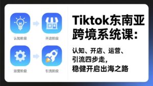 TikTok东南亚跨境系统课：认知、开店、运营、引流四步走，稳健开启出海之路-川川创富网