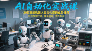 AI自动化实战课:20款智能机器人自动化您的业务任务,轻松节省时间,降低成本,提升利润-川川创富网