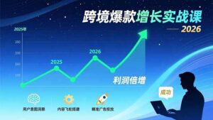 跨境爆款增长实战课,教授用户意图洞察、内容飞轮搭建、精准广告投放,助力卖家2026年利润倍增-川川创富网