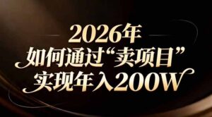 站在2026年的十字路口:一个普通人如何通过卖项目实现年入200万-川川创富网