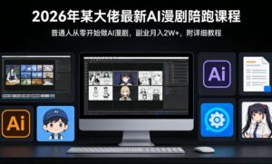 26年某大佬最新Ai漫剧陪跑课程，普通人从零开始做AI漫剧，副业月入2W+-川川创富网