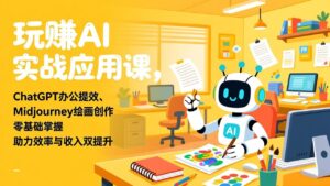 玩赚AI实战应用课，ChatGPT办公提效、Midjourney绘画创作，零基础掌握，助力效率与收入双提升-川川创富网