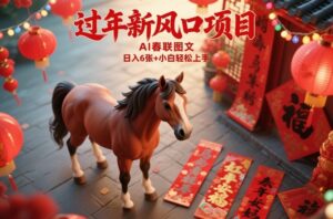 过年新风口项目，用ai春联图文，日入6张+小白轻松上手【揭秘】-川川创富网