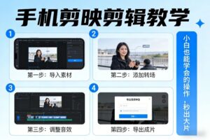 手机剪映剪辑教学，小白也能学会的操作，秒出大片-川川创富网