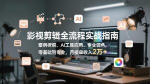 影视剪辑全流程实战指南，案例拆解、AI工具应用、专业调色，零基础到专业，月接单收入2万+-川川创富网