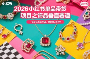2026小红书单品带货项目之饰品垂直赛道,潮在小红书上开店,稳定月入5W+-川川创富网