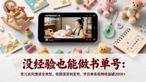 没经验也能做书单号：育儿古风情感全类型，抠图混剪到发布，学员单条视频收益破2000+-川川创富网