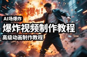 AI场景爆炸视频制作教程，利用人物实拍视频制作出高级的动画特效-川川创富网