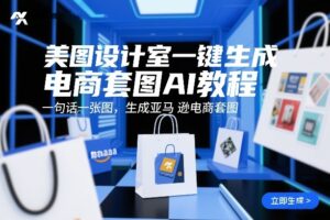 美图设计室一键生成电商套图AI教程，一句话一张图，生成亚马逊电商套图-川川创富网
