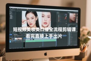 短视频美妆类口播全流程剪辑课,看完直接上手出片-川川创富网