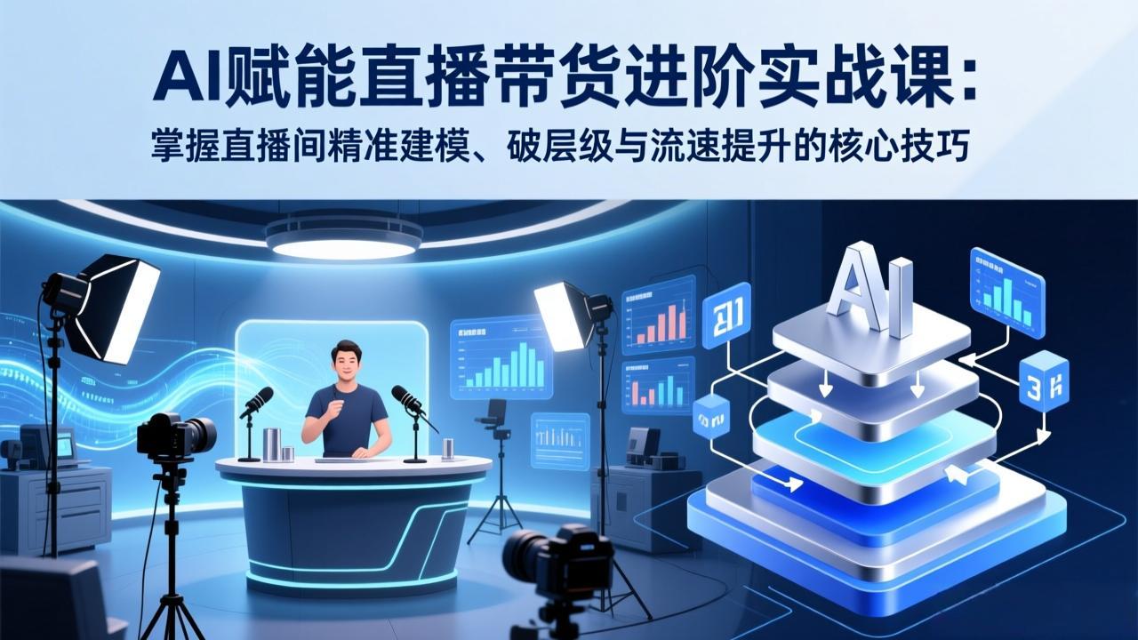 AI赋能直播带货进阶实战课：掌握直播间精准建模、破层级与流速提升的核心技巧-川川创富网
