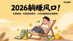 2026躺赚风口！无需经验、无需复杂操作，小白也能轻松出海搞钱！-川川创富网