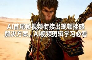 AI首尾帧视频衔接出现顿挫感解决方案，AI视频剪辑学习必看-川川创富网