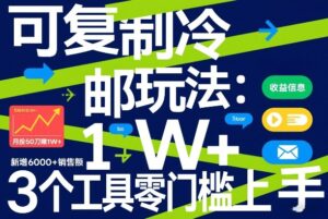 可复制冷邮件玩法：月投50刀賺1W+，新增6000+销售额，3个工具零门槛上手-川川创富网
