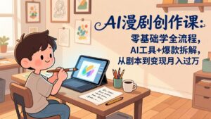 AI漫剧创作课:零基础学全流程,AI工具+爆款拆解,从剧本到变现月入过万-川川创富网