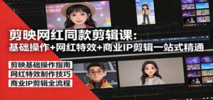 剪映网红同款剪辑：基础操作+网红特效+商业IP剪辑一站式精通-川川创富网