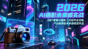 2026 AI摄影未来感实战：0到1掌握AI摄影二次创作全流程，产出刷屏级未来感视觉作品-川川创富网