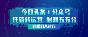 头条加公众号 托管代运营 利润分成模式 轻松月入过万-川川创富网