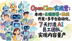 OpenClaw实战营：本地+云端部署+Skill开发+多平台自动化，7 天打造 AI 员工团队，实现内容量产-川川创富网