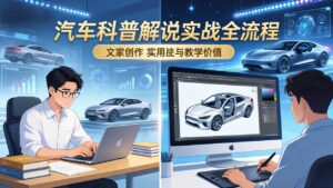 抖音汽车科普解说实战：文案+动画+画面处理+去水印全流程，打造专业汽车科普视频-川川创富网