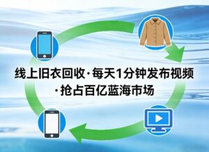 线上旧衣回收项目，我们给你提供视频，每天花一分钟发布视频，抢占百亿蓝海市场【揭秘】-川川创富网