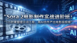 Sora 2电影制作实战进阶班：1小时掌握提示词工程，用AI合作产出电影级视频-川川创富网