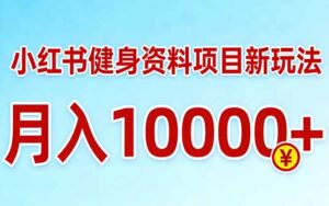 小红书健身资料项目最新玩法，月入10000＋，收益潜力可以无限放大-川川创富网